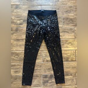 Express High Rise Black Sequin Leggings
